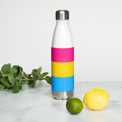 Stainless Steel Water Bottle Pansexual Flag