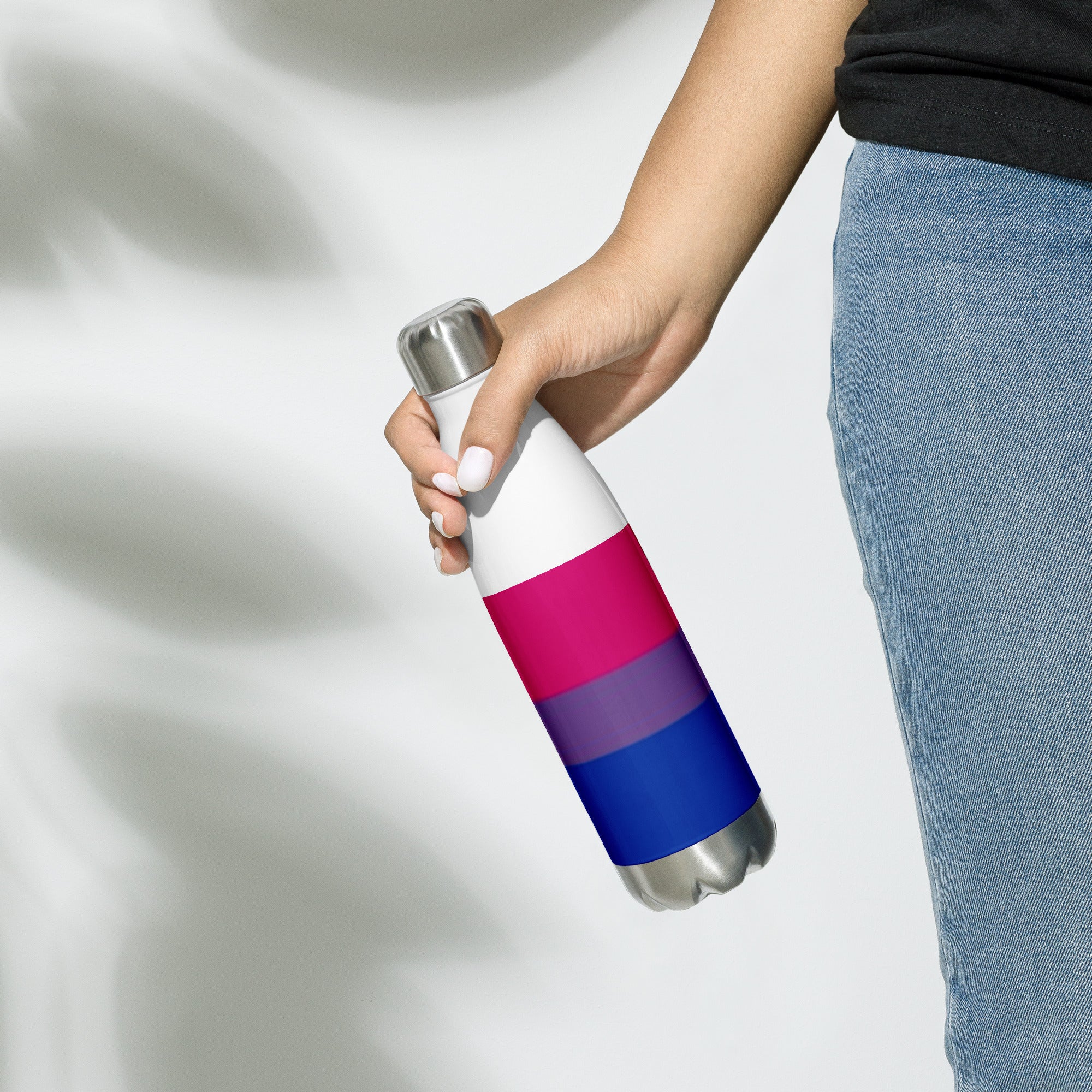 Botella de agua de acero inoxidable Bandera Bisexual