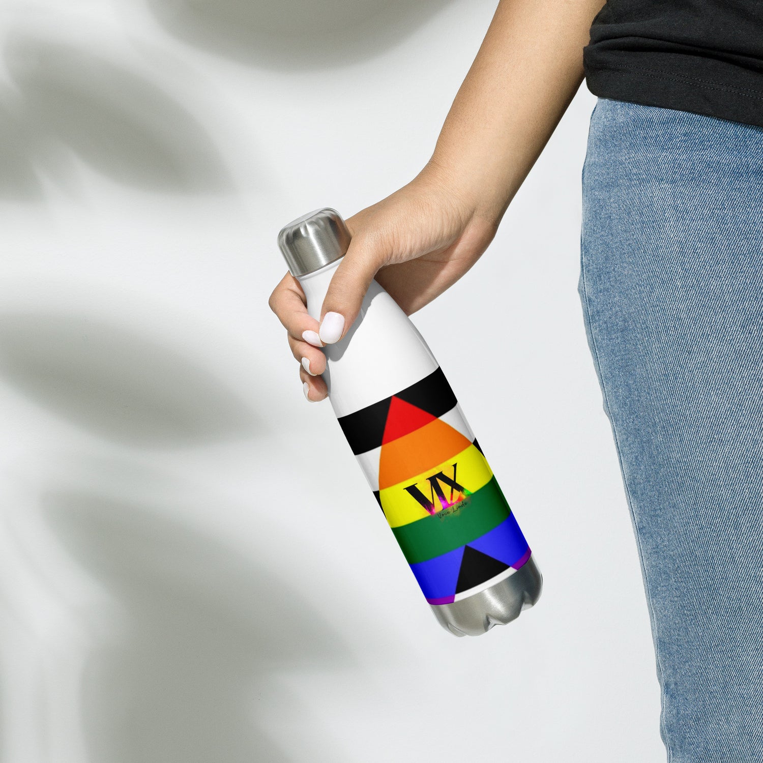 Stainless Steel Water Bottle Straight Ally Flag