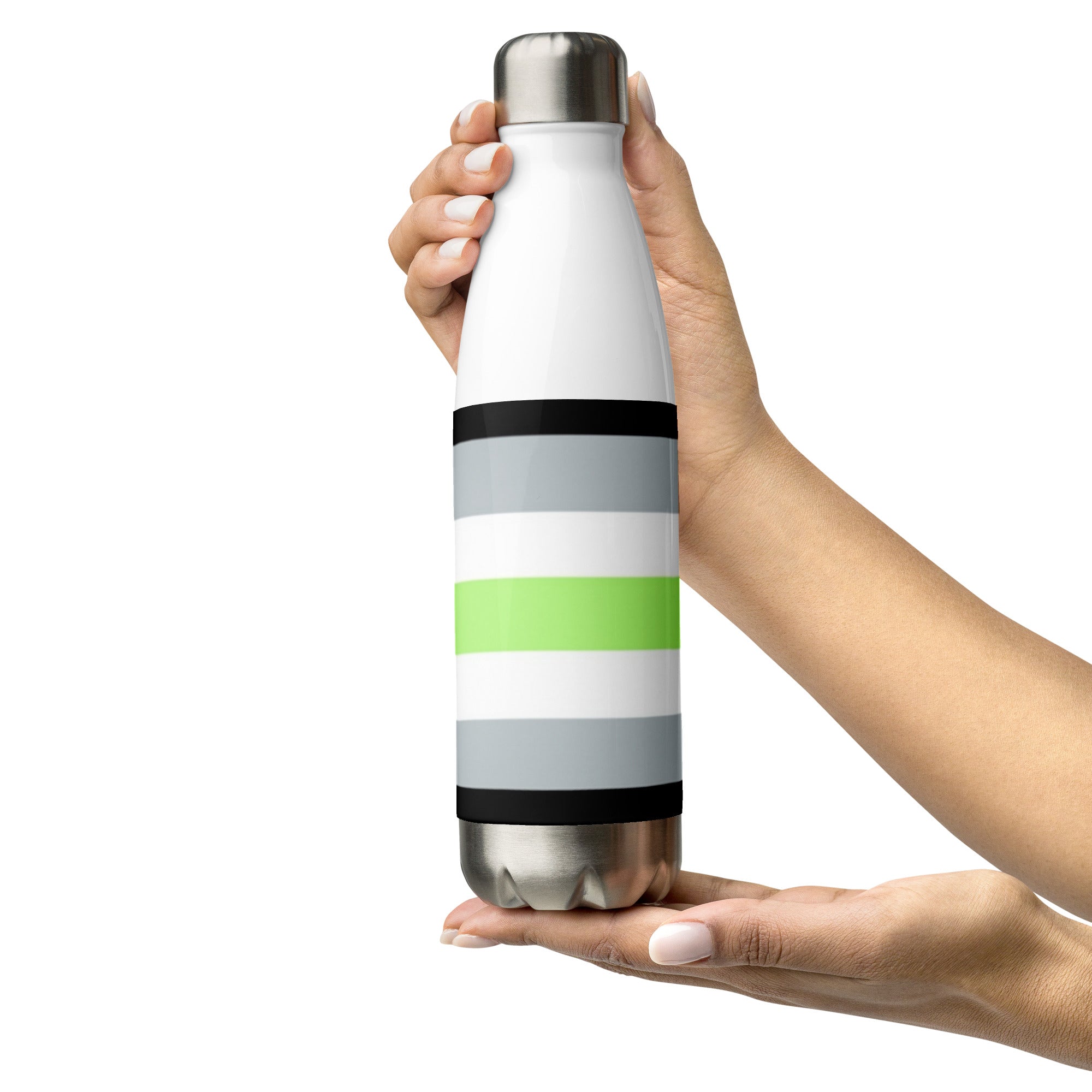 Stainless Steel Water Bottle Agender Flag