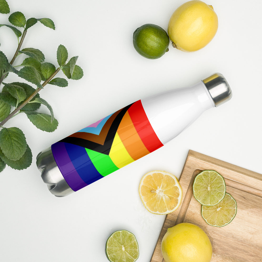 Botella de Agua de Acero Inoxidable Pride Intersex-Inclusive