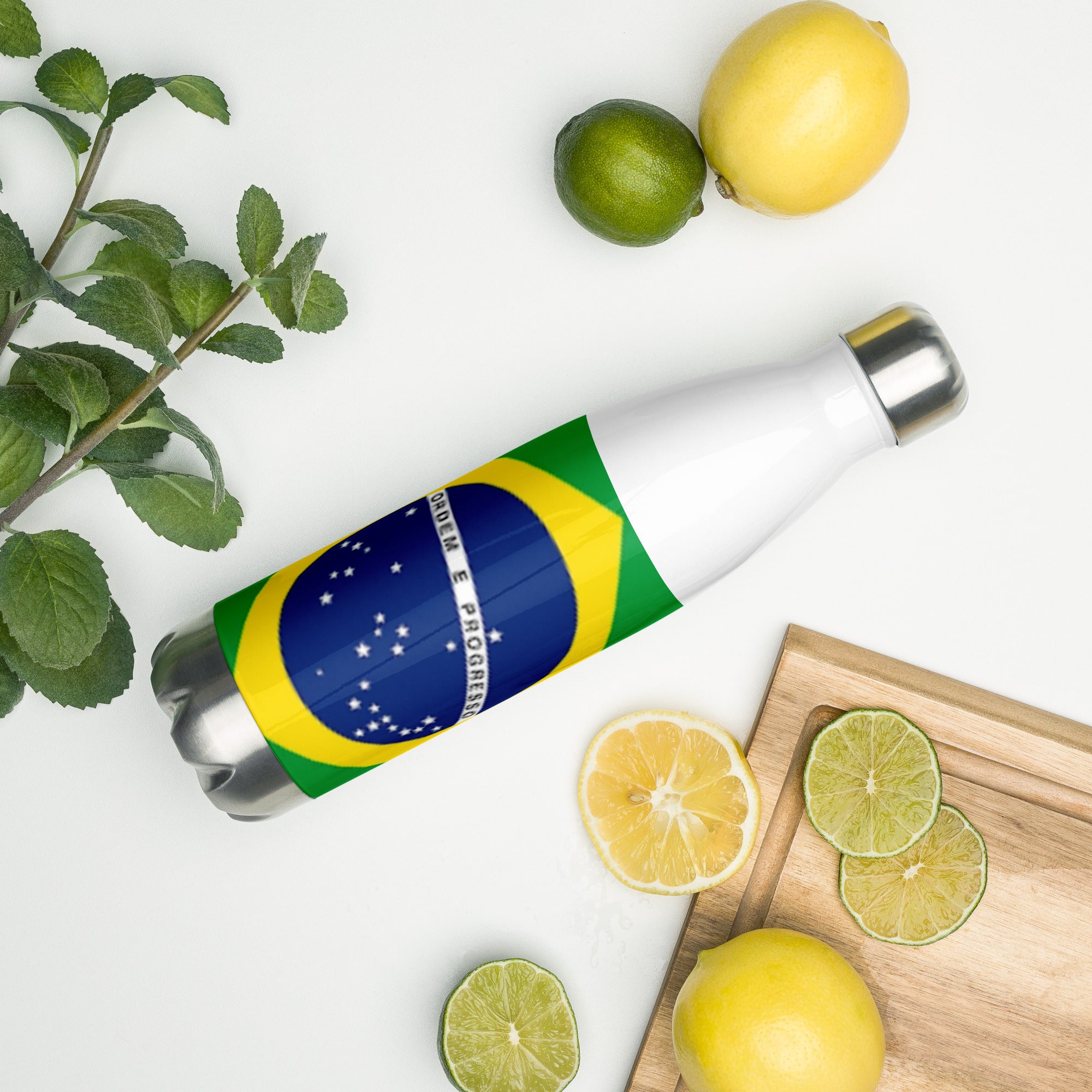 Botella de agua de acero inoxidable Bandera de Brasil