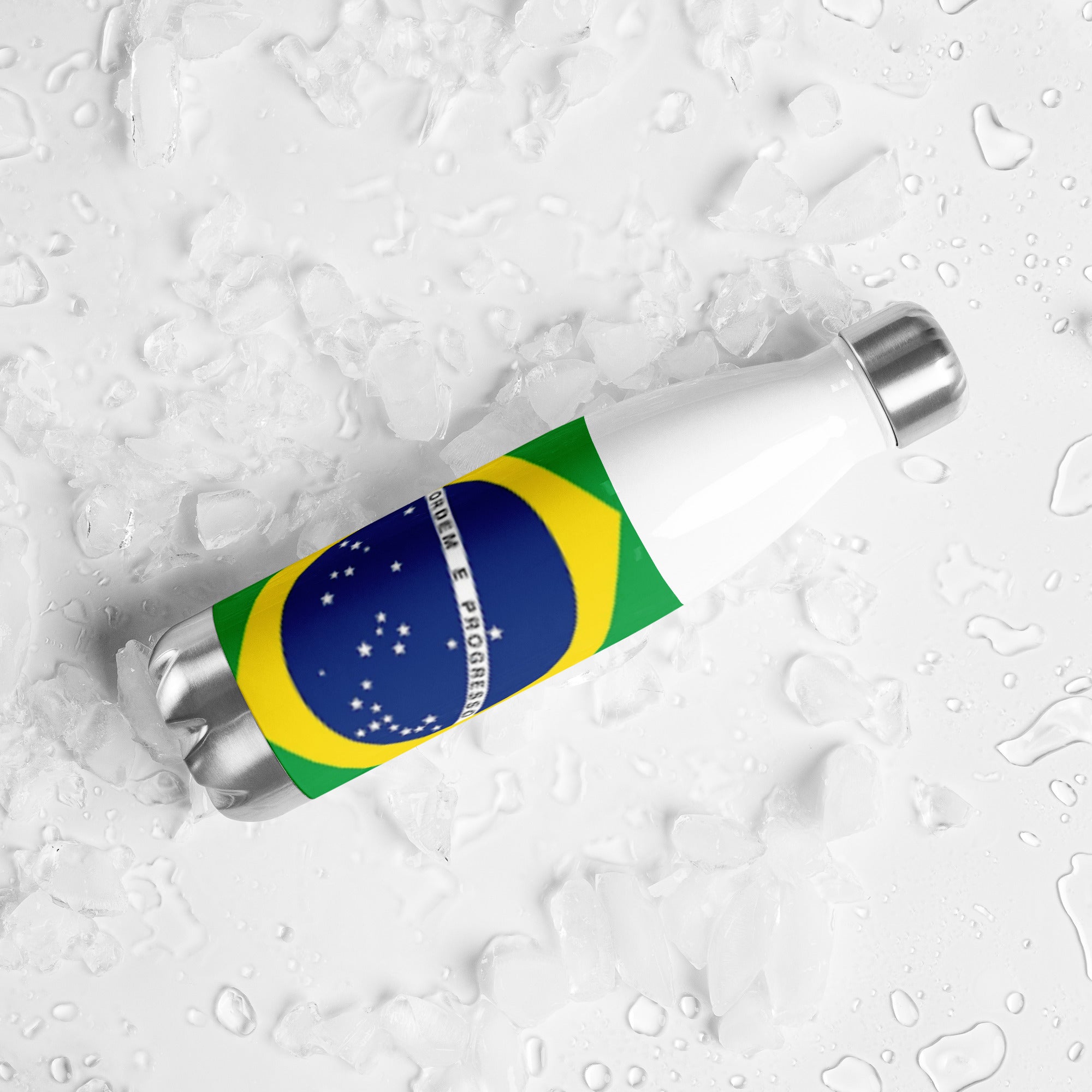 Botella de agua de acero inoxidable Bandera de Brasil