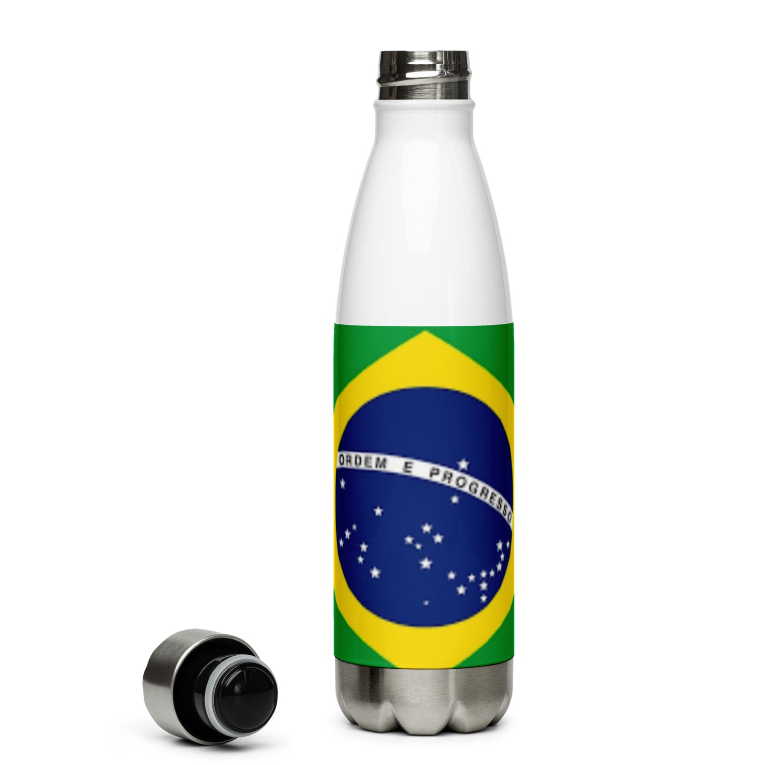 Garrafa de água de aço inoxidável Bandeira do Brasil