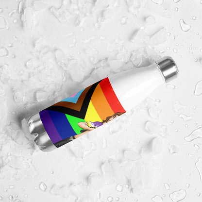 Stainless Steel Water Bottle  Pride Intersex-Inclusive , Nonbinary Pride Gender is over