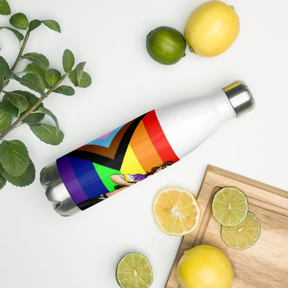 Stainless Steel Water Bottle  Pride Intersex-Inclusive , Nonbinary Pride Gender is over