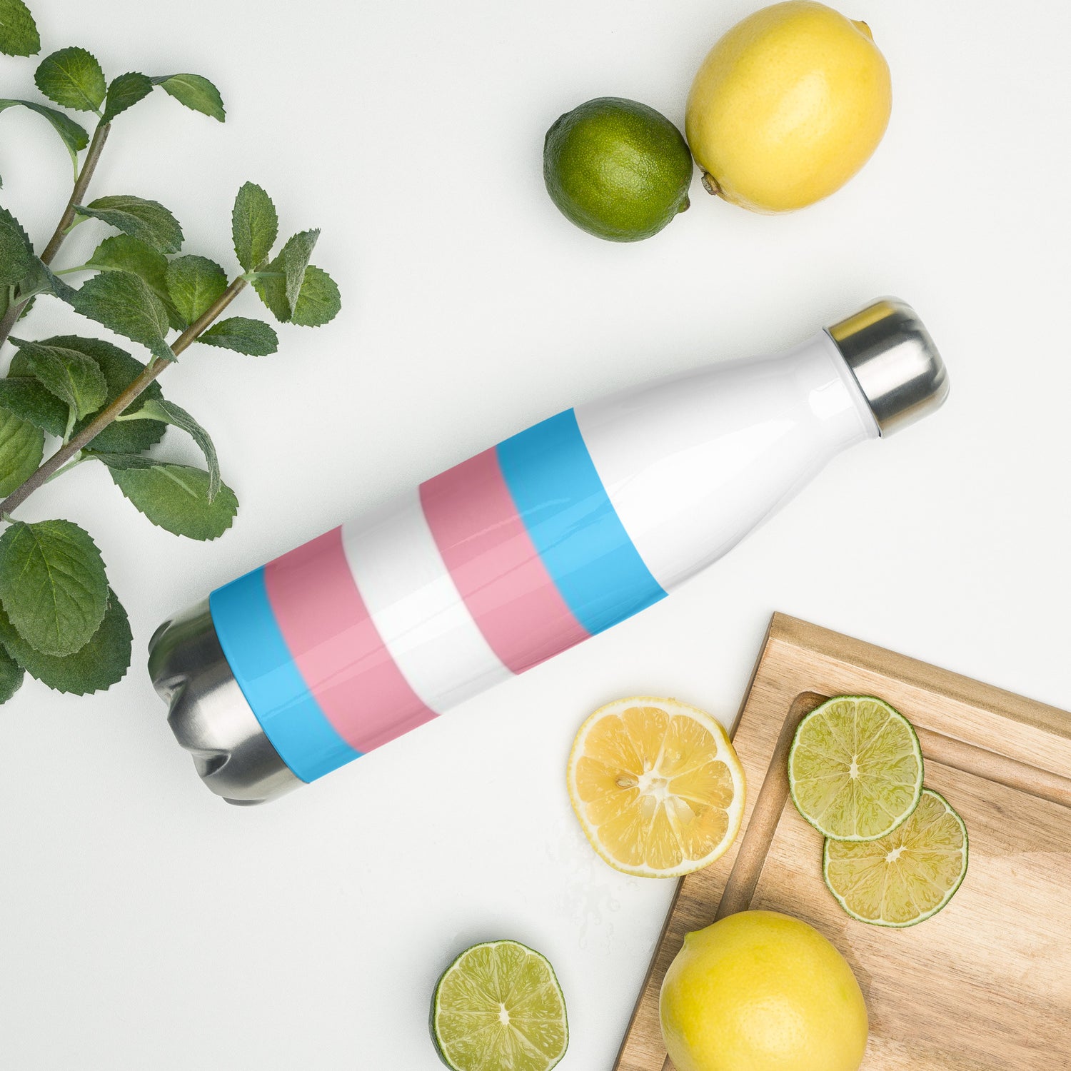 Stainless Steel Water Bottle Transgender Flag