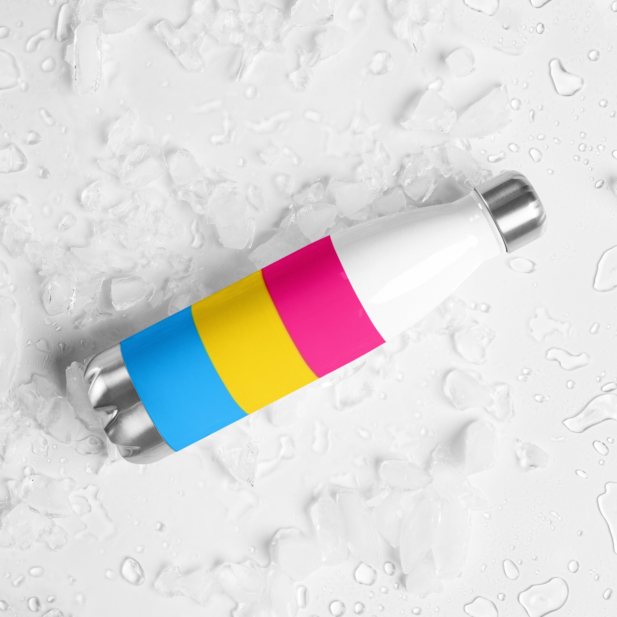 Stainless Steel Water Bottle Pansexual Flag