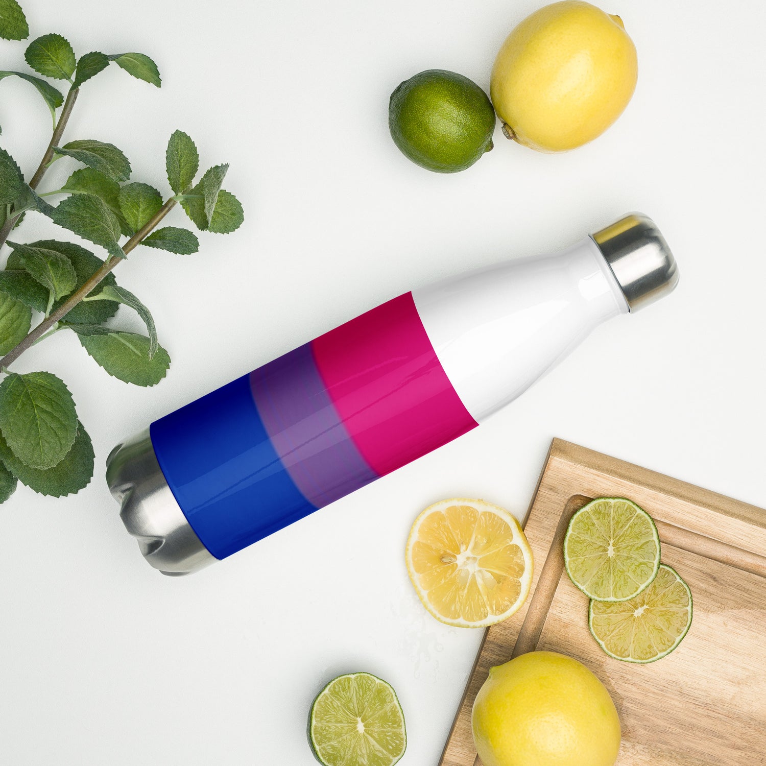 Stainless Steel Water Bottle Bisexual Flag