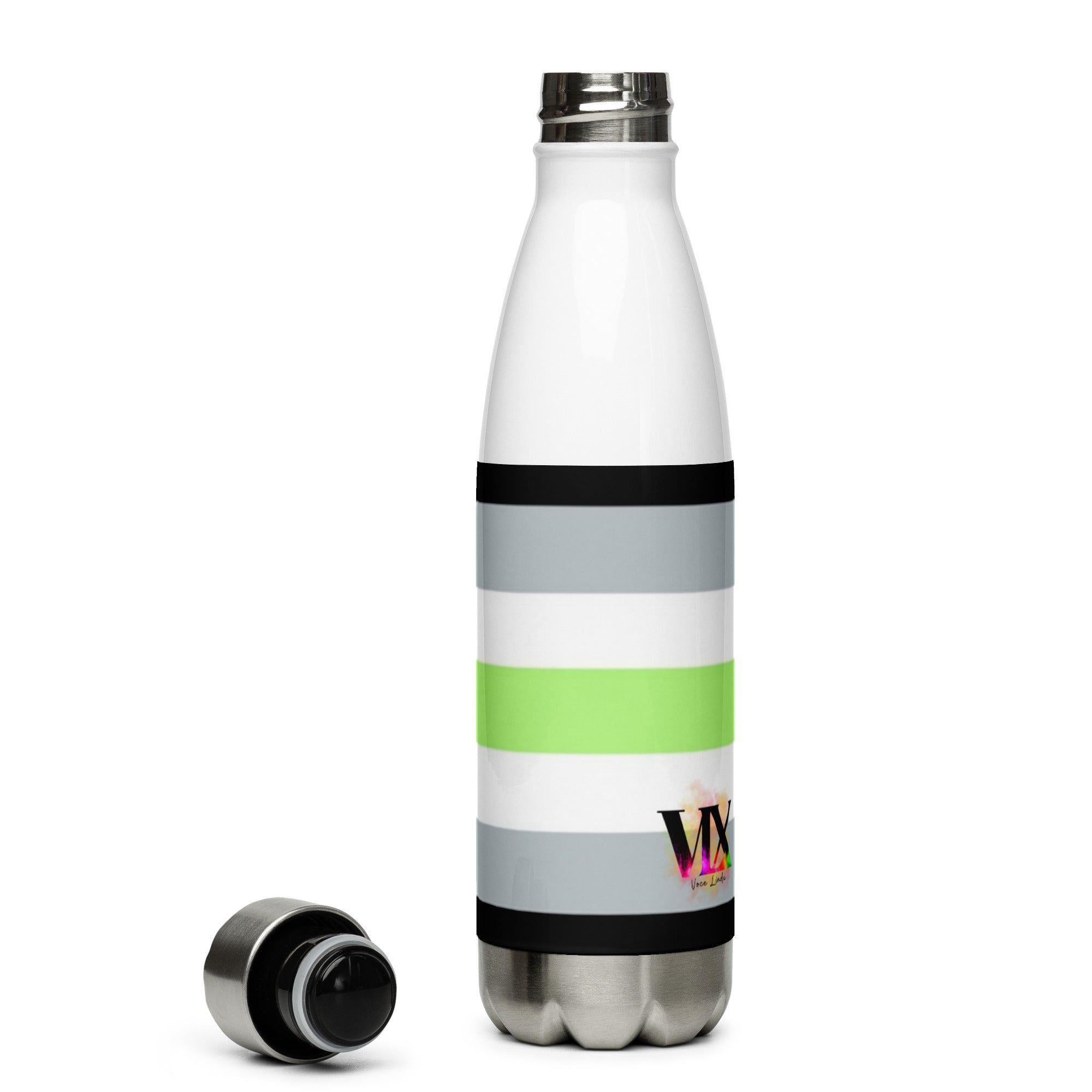 Stainless Steel Water Bottle Agender Flag