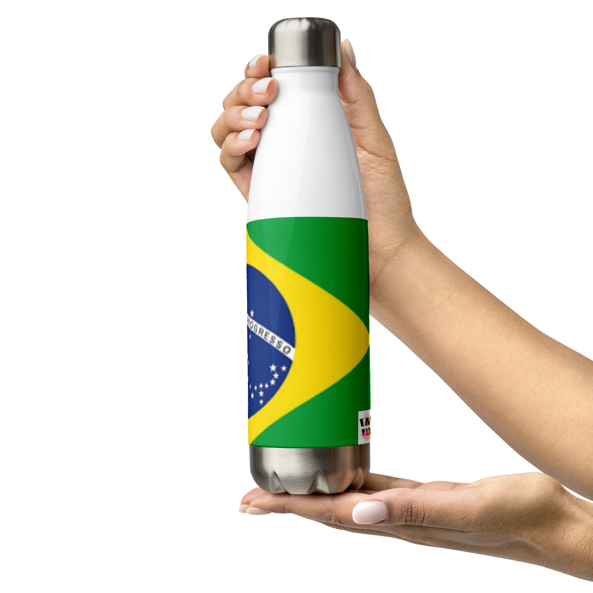 Garrafa de água de aço inoxidável Bandeira do Brasil