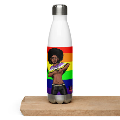 Stainless Steel Water Bottle Non-binary and Pride Intersex-Inclusive