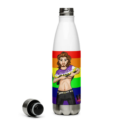 Stainless Steel Water Bottle  Pride Intersex-Inclusive , Nonbinary Pride Gender is over