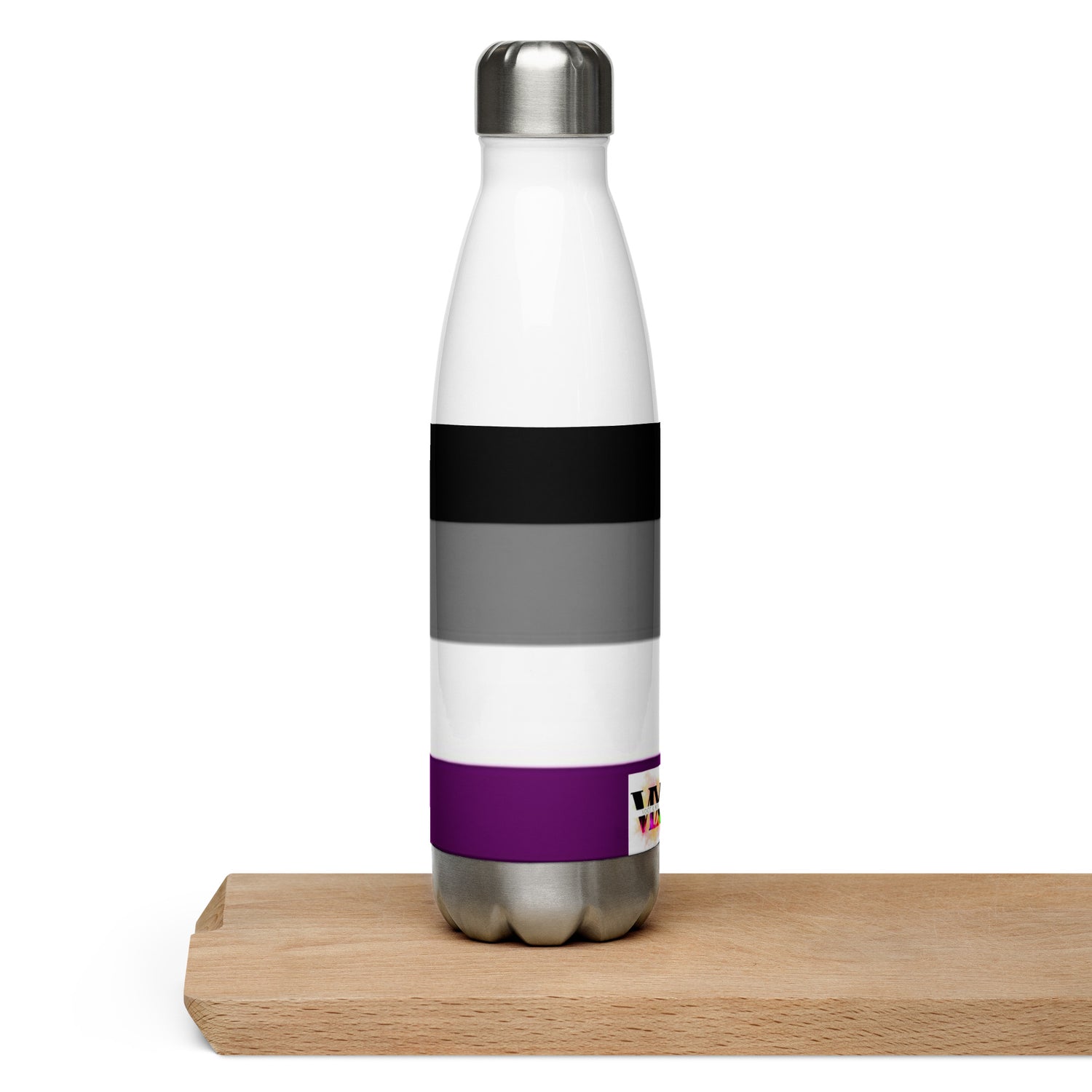 Stainless Steel Water Bottle Asexual Flag