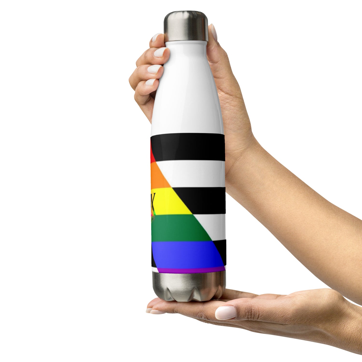 Stainless Steel Water Bottle Straight Ally Flag