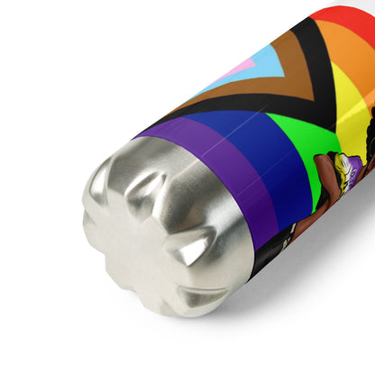 Stainless Steel Water Bottle Non-binary and Pride Intersex-Inclusive