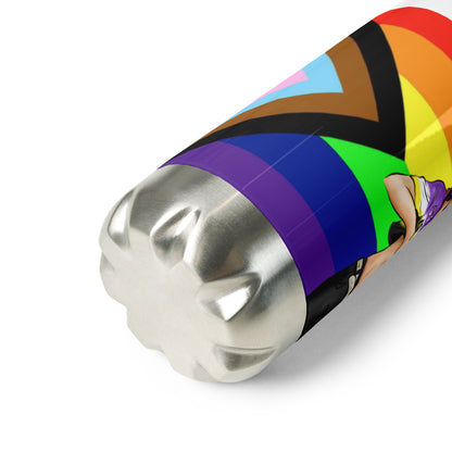 Stainless Steel Water Bottle  Pride Intersex-Inclusive , Nonbinary Pride Gender is over