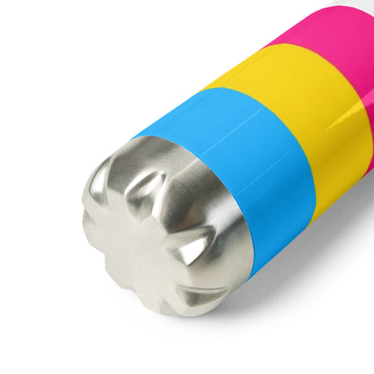 Stainless Steel Water Bottle Pansexual Flag