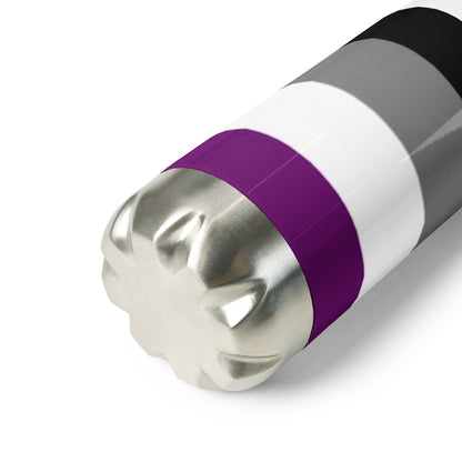 Stainless Steel Water Bottle Asexual Flag