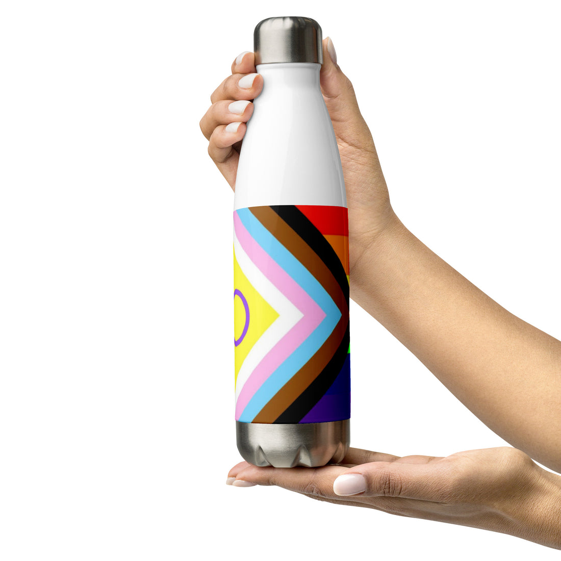 Stainless Steel Water Bottle Non-binary and Pride Intersex-Inclusive