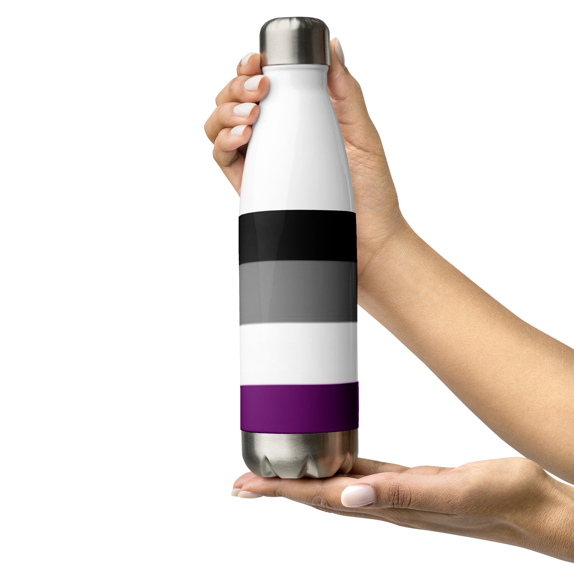 Stainless Steel Water Bottle Asexual Flag