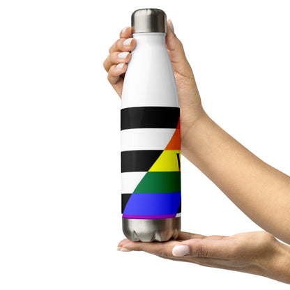 Stainless Steel Water Bottle Straight Ally Flag