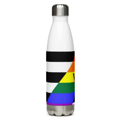 Stainless Steel Water Bottle Straight Ally Flag