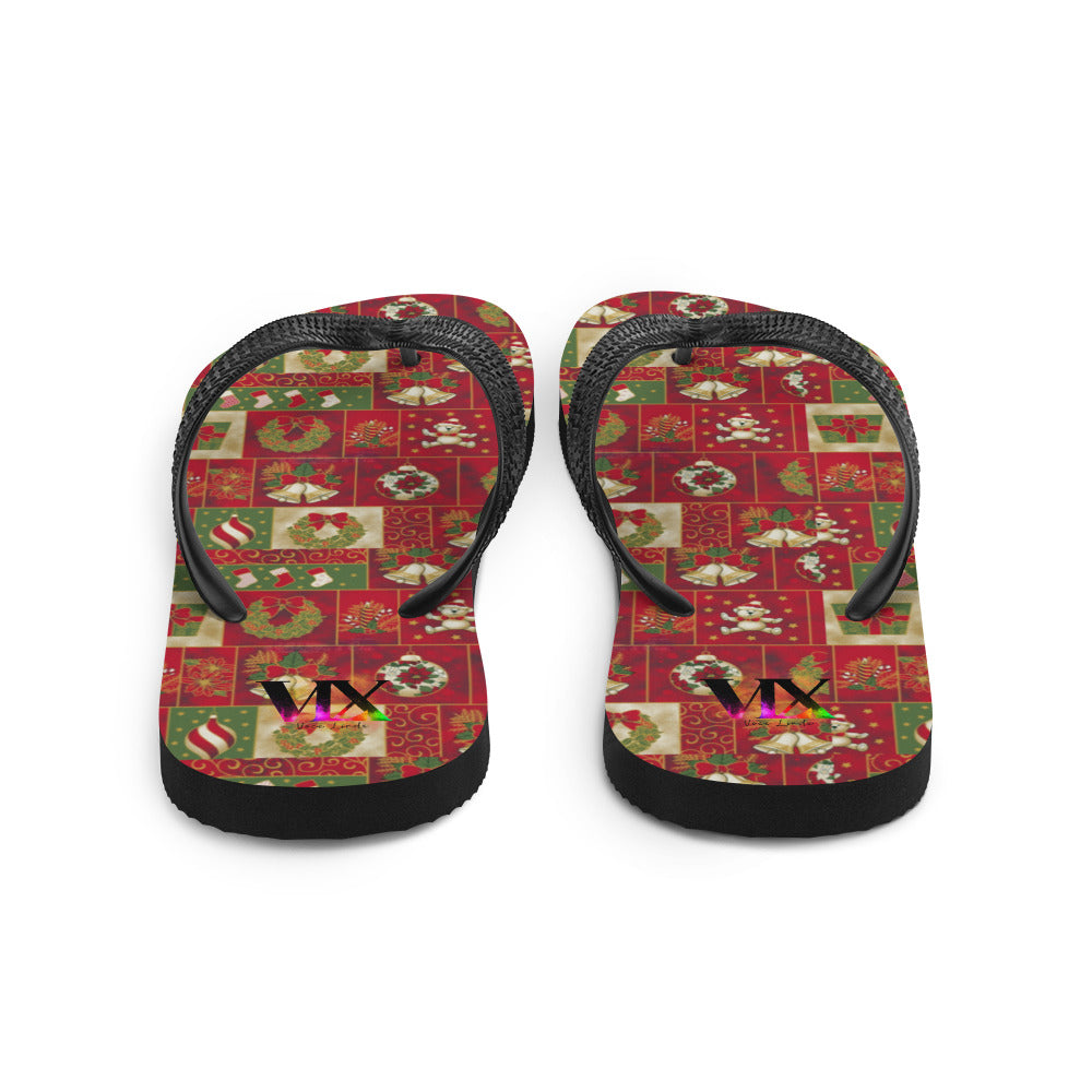 Christmas Santa red Flip Flops