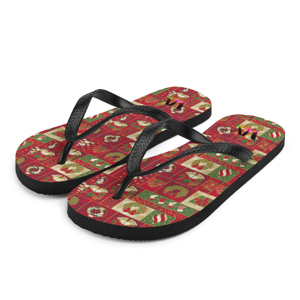 Christmas Santa red Flip Flops