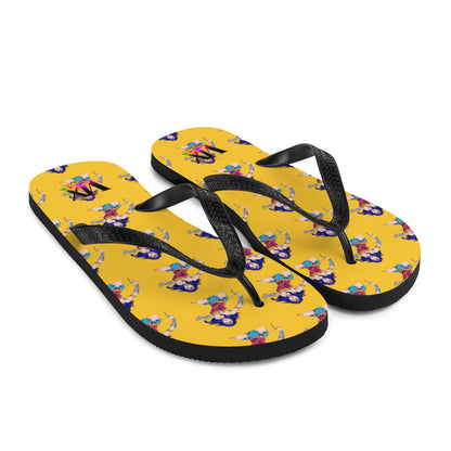 Flip-Flops Wonder Woman on Yellow Background