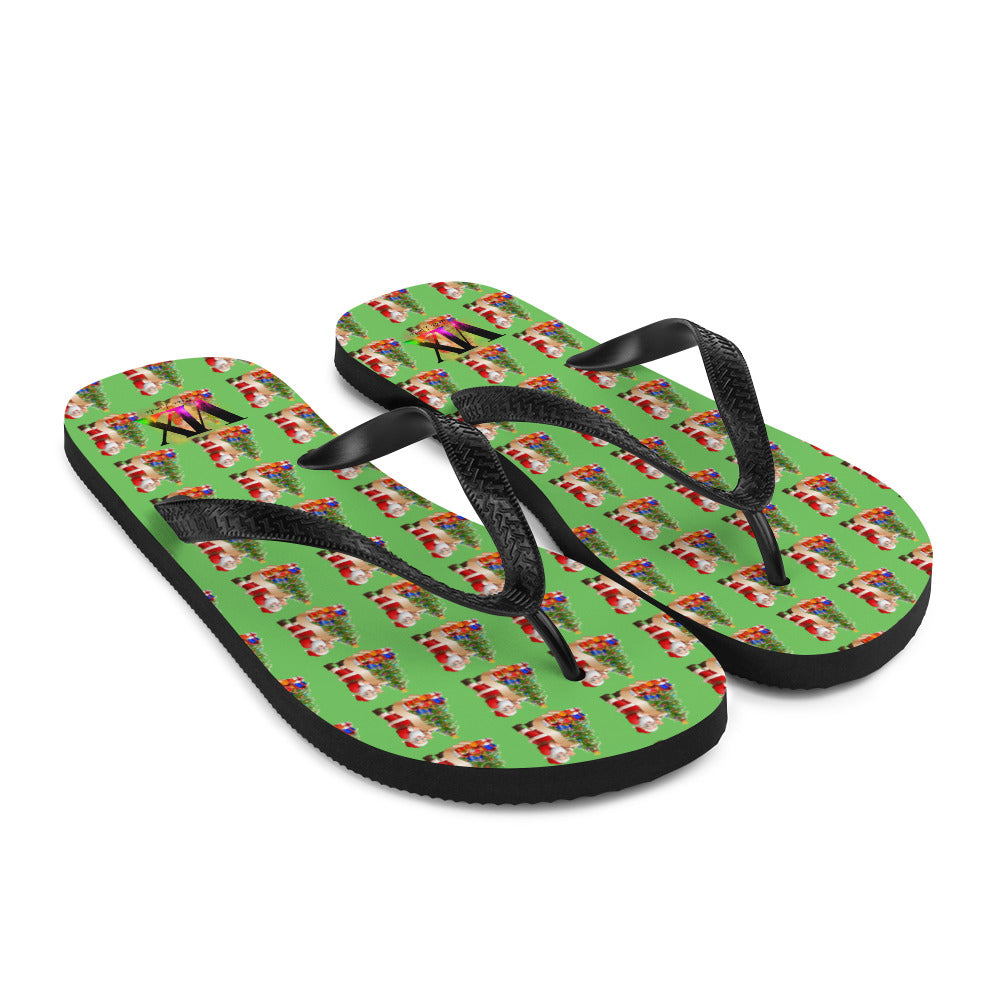 Chanclas navideñas de Papá Noel verdes