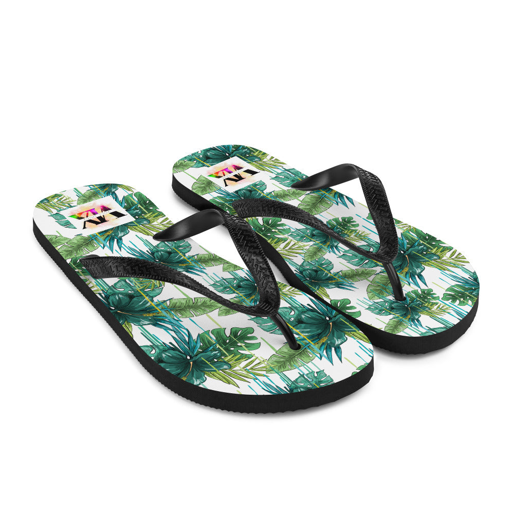 Flip-Flops  Green Flowers