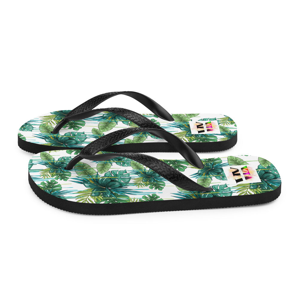 Flip-Flops  Green Flowers