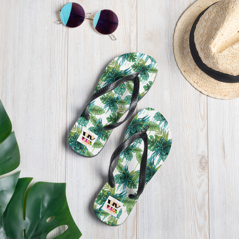 Flip-Flops  Green Flowers