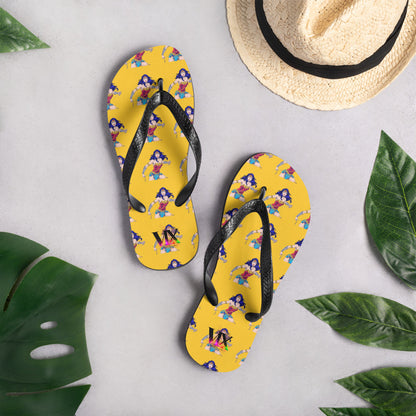 Flip-Flops Wonder Woman on Yellow Background