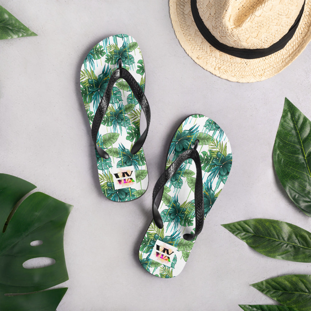 Chanclas Flores Verdes