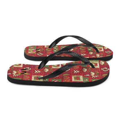 Christmas Santa red Flip Flops