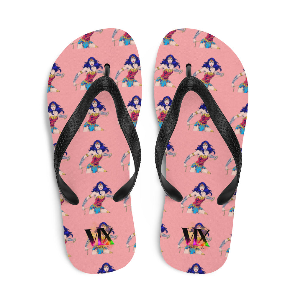 Flip-Flops Wonder Woman Pink Background