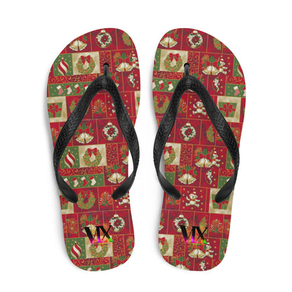 Christmas Santa red Flip Flops