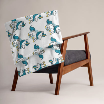 Throw Blanket Blue Unicorn