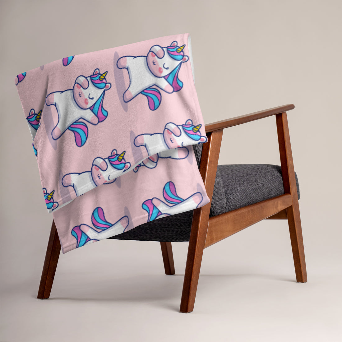 Throw Blanket Pink Unicorn