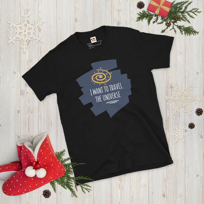 Camiseta de manga corta Quiero Viajar por el Universo