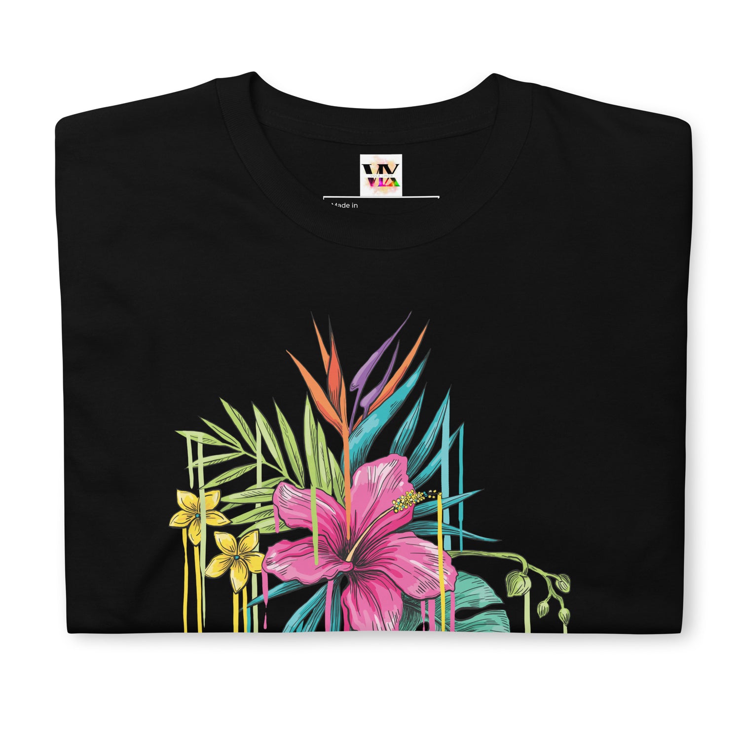 Camiseta Manga Corta Flor Rosa