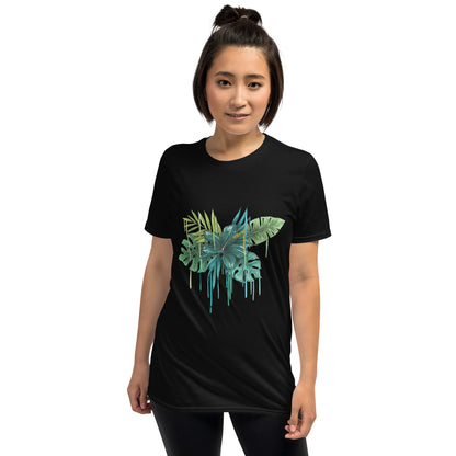 Camiseta Manga Corta Flor Azul