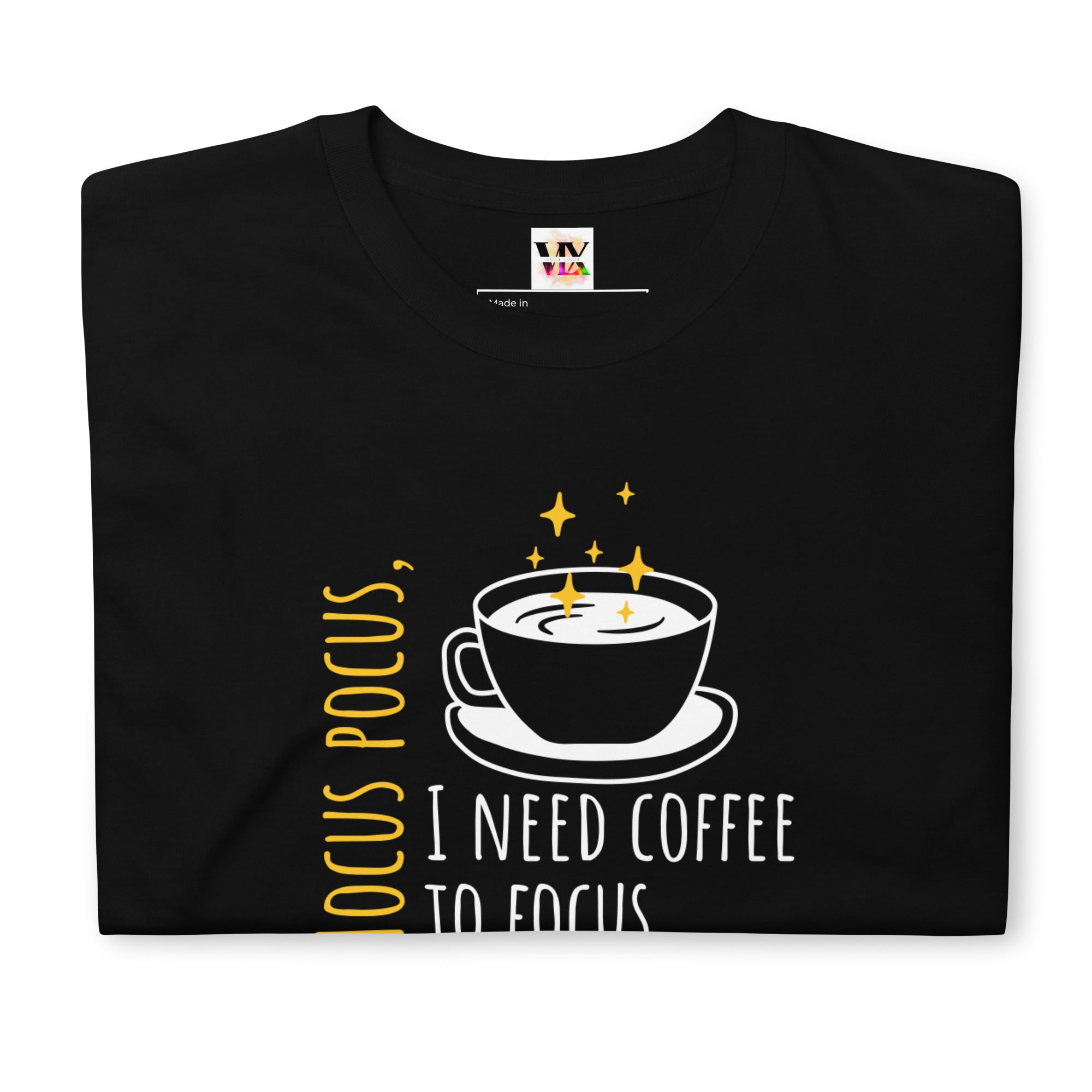 Camiseta de manga corta Necesito café para concentrarme