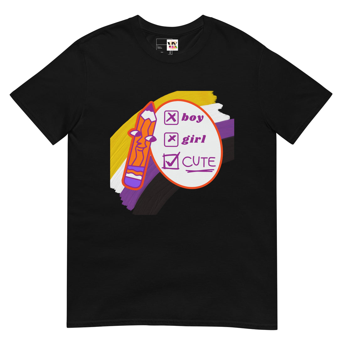 Camiseta de manga curta não binária