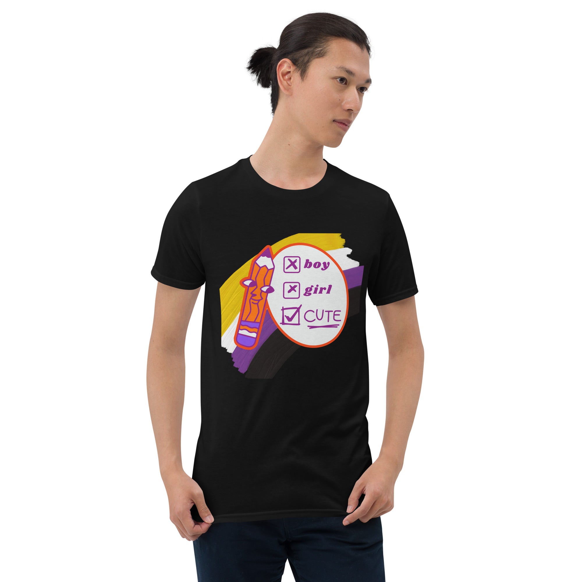 Camiseta de manga curta não binária