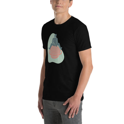 Short-Sleeve T-Shirt Sitting on Planet With a Ring