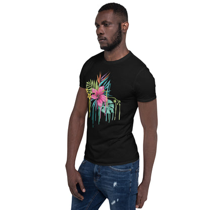 Camiseta Manga Corta Flor Rosa