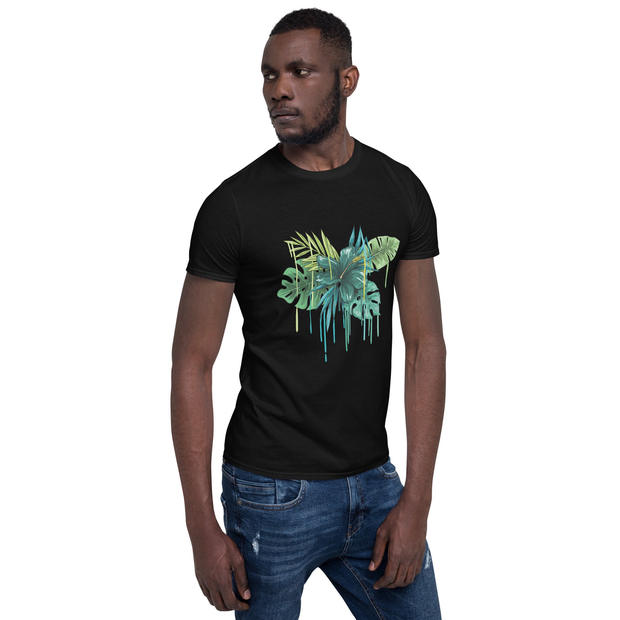 Camiseta Manga Corta Flor Azul